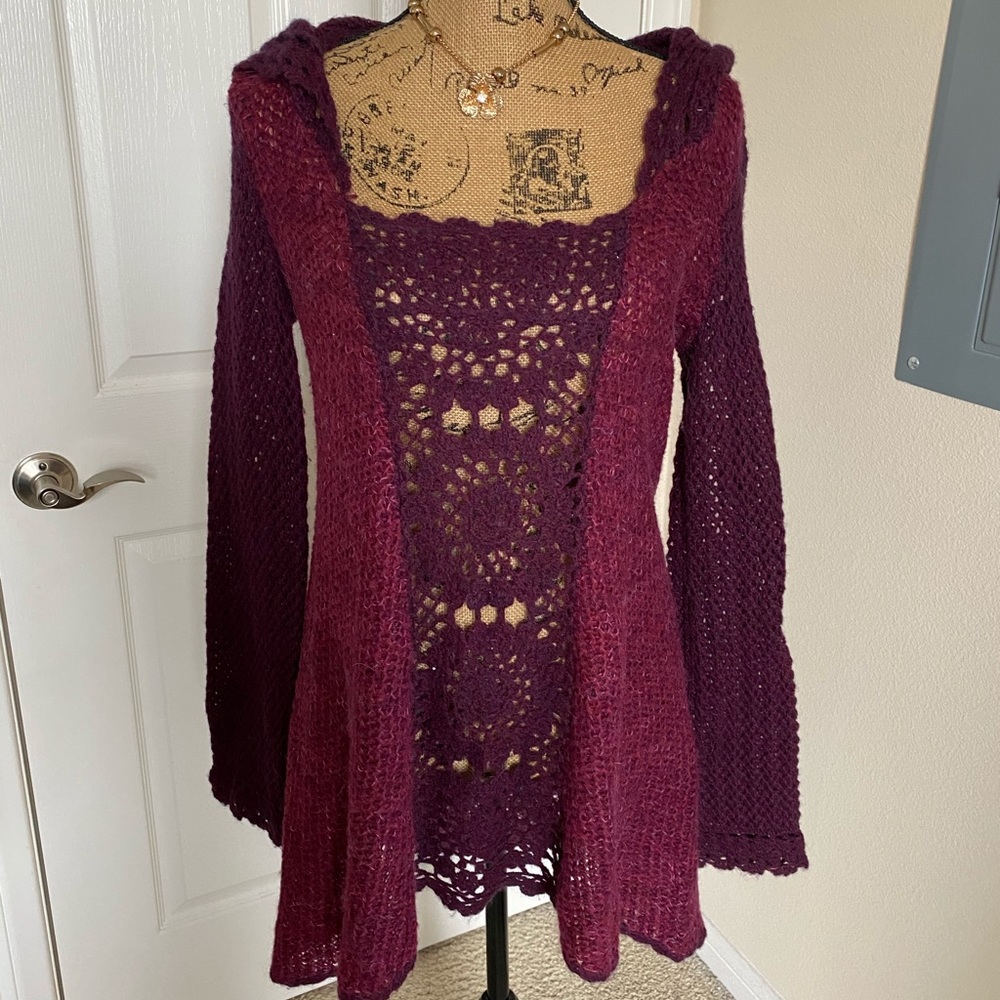 Free People Crochet sweater